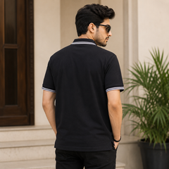 Short Sleeves Polo Collar With Three Button Placket - M-89