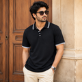 Short Sleeves Polo Collar With Three Button Placket - M-91