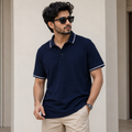 Short Sleeves Polo Collar With Three Button Placket - M-93