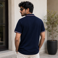 Short Sleeves Polo Collar With Three Button Placket - M-94