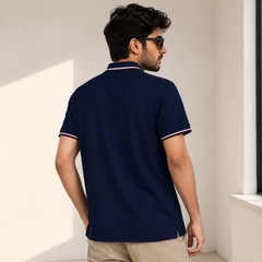 Short Sleeves Polo Collar With Three Button Placket - M-98