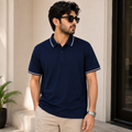 Short Sleeves Polo Collar With Three Button Placket - M-98