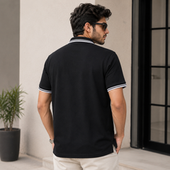 Short Sleeves Polo Collar With Three Button Placket - M-99