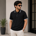 Short Sleeves Polo Collar With Three Button Placket - M-99