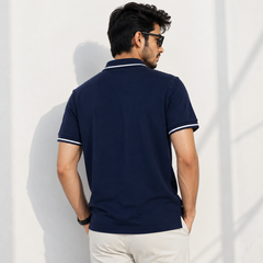 Short Sleeves Polo Collar With Two Button Placket - M-81