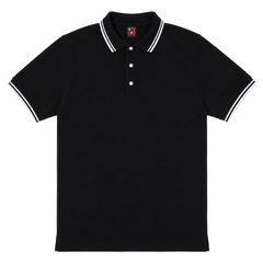 Short Sleeves Polo Collar With Three Button Placket - M-82