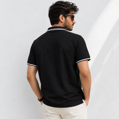 Short Sleeves Polo Collar With Three Button Placket - M-82