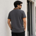 Short Sleeves Polo Collar With Three Button Placket - M-83