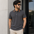 Short Sleeves Polo Collar With Three Button Placket - M-83