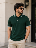 Short Sleeves Polo Collar With Three Button Placket - M-111