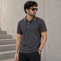 Short Sleeves Polo Collar With Three Button Placket - M-112