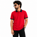 Short Sleeves Polo Collar With Three Button Placket - M-86