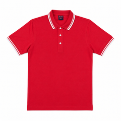 Short Sleeves Polo Collar With Three Button Placket - M-107