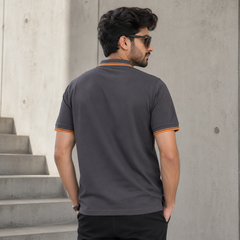 Short Sleeves Polo Collar With Three Button Placket - M-112