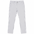 White & Navy Pin Stripe Slim Pants - W-128