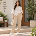 Straight Fit Chino Pants With Back Pocket - W-130