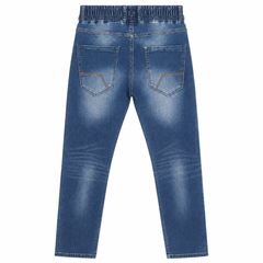 Dark Wash Denim Pant with Drawstring Waist - W-132