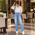 Light Wash Slim Fit Skiny Jeans With Multi pocket - W-133