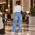 Light Wash Slim Fit Skiny Jeans With Multi pocket - W-133