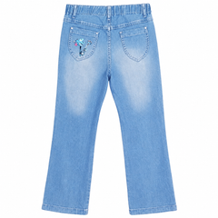Denim Jeans with Bow & Floral Embroidery - K-182