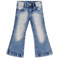 Washed Blue Flare Denim Jeans - K-183