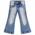 Washed Blue Flare Denim Jeans - K-183