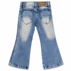 Washed Blue Flare Denim Jeans - K-183