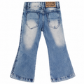 Washed Blue Flare Denim Jeans - K-183