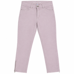 Dusty Pink Slim Fit Ankle Zip Jeans - W-140