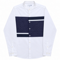 Full Sleeves Color Block Band Collar Shirt - M-149