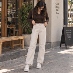 Light Grey High Waist Skinny Jeans - W-145