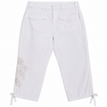 Embroidered Capri Pants with Tie Hem - W-131
