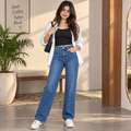 Blue Slim Fit Jeans With Multi pocket - W-135