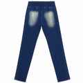 High Waist Distressed Dark Wash Skinny Jeans - W-136