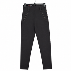 Black High Waist Slim Fit Pants - W-146