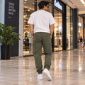 Olive Green Cargo Jogger Pants - M-153