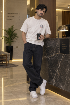Dark Wash Straight Fit Stretch Jeans With Multi Pocket - M-159