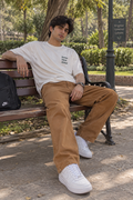 Camel Slim Fit Pants With Multi Pocket - M-160