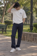 Navy Blue Slim Fit Pants With Multi Pocket - M-161
