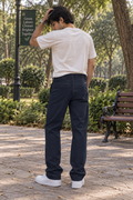 Navy Blue Slim Fit Pants With Multi Pocket - M-161