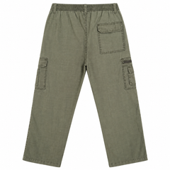 Olive Green Cargo Pants With Multi Pocket - M-163