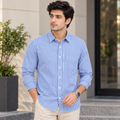 Full Sleeves Striped Casual Shirt With Front Chest Pocket - M-145