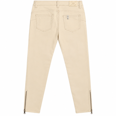 High Waist Straight Leg Off-White Jeans - W-137