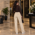 High Waist Straight Leg Off-White Jeans - W-137