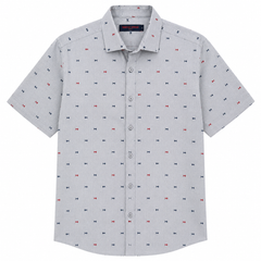 Short Sleeves Button Down Printed Shirt - M-140
