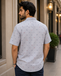 Short Sleeves Button Down Printed Shirt - M-140