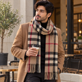 Check Wool Muffler Light and Soft - R-28