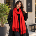 Plain Wool Muffler Light&Soft -R-48