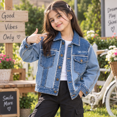 Patchwork Denim Jacket with Embroidery - K-174