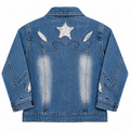 Classic Faded Denim Jacket with 3/4 Sleeves - K-175